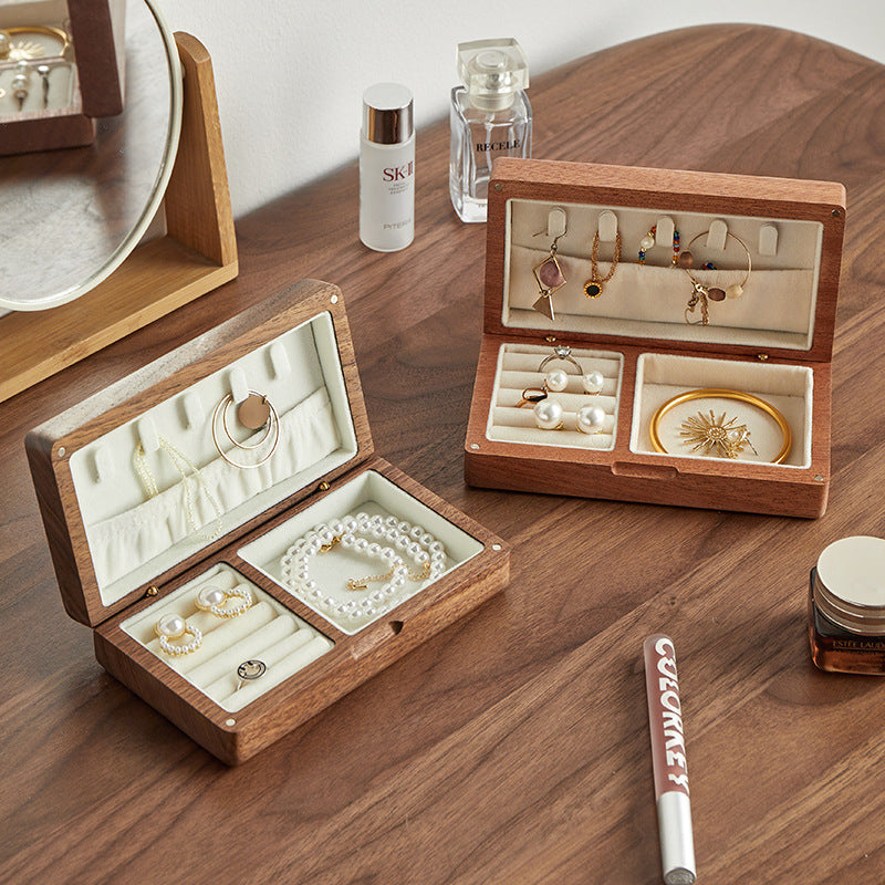 Walnut Travel Jewelry Box
