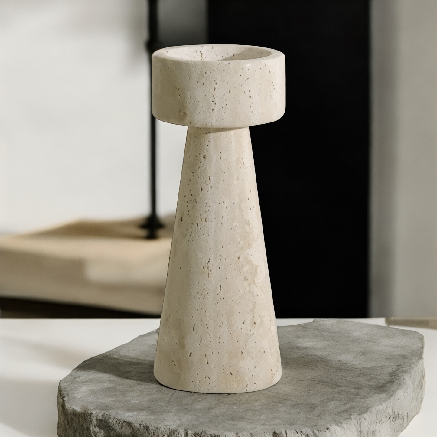 Travertine Cave Candle Holder