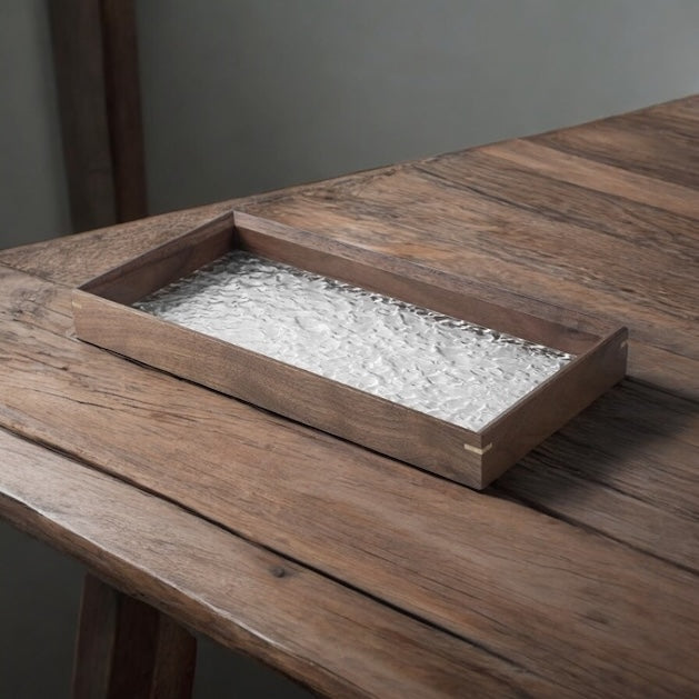 Classic Wood Glass Tray