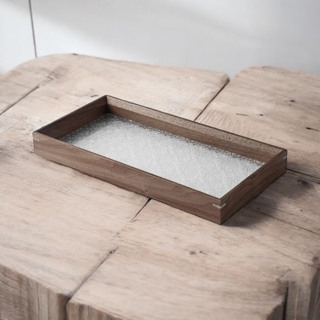 Classic Wood Glass Tray