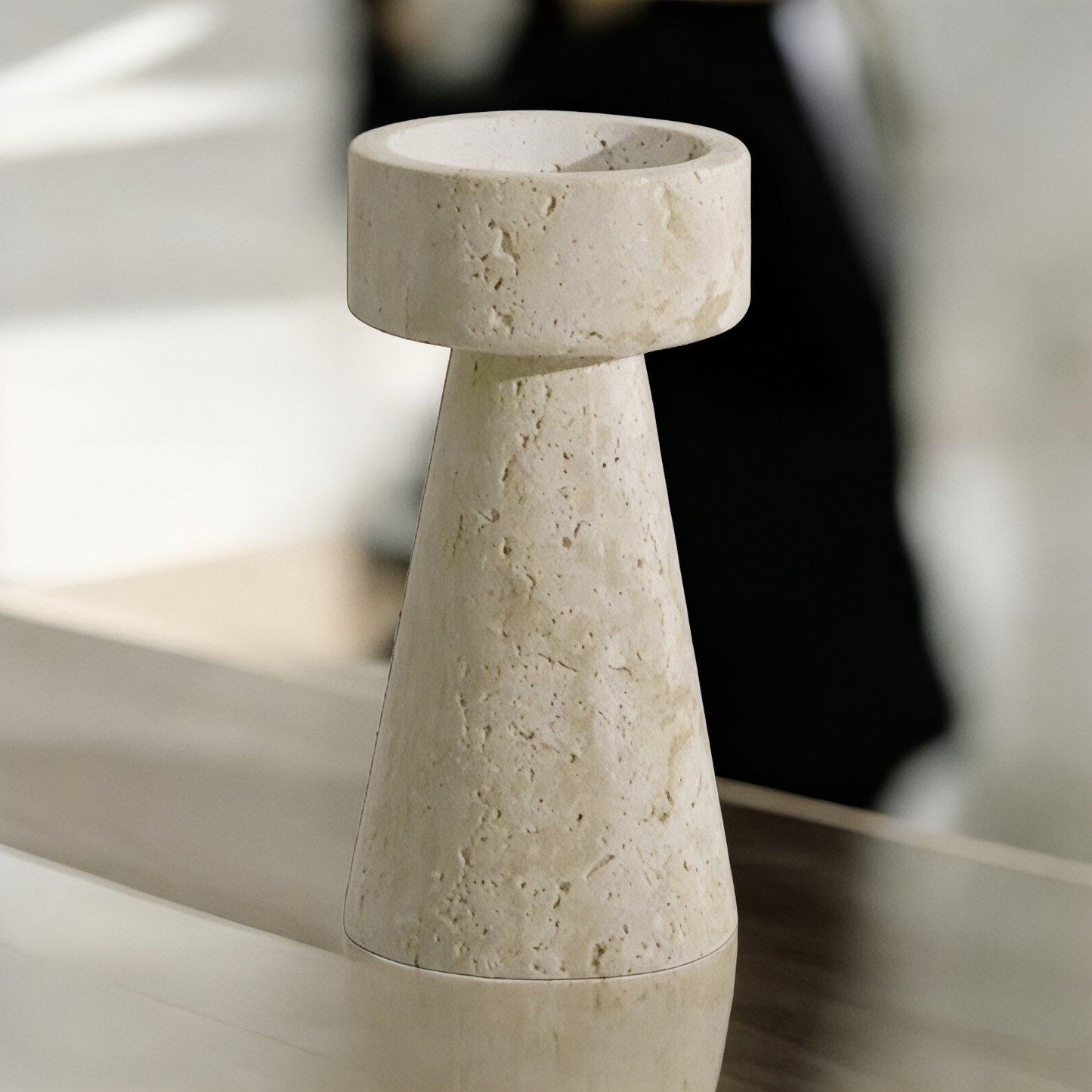 Travertine Cave Candle Holder