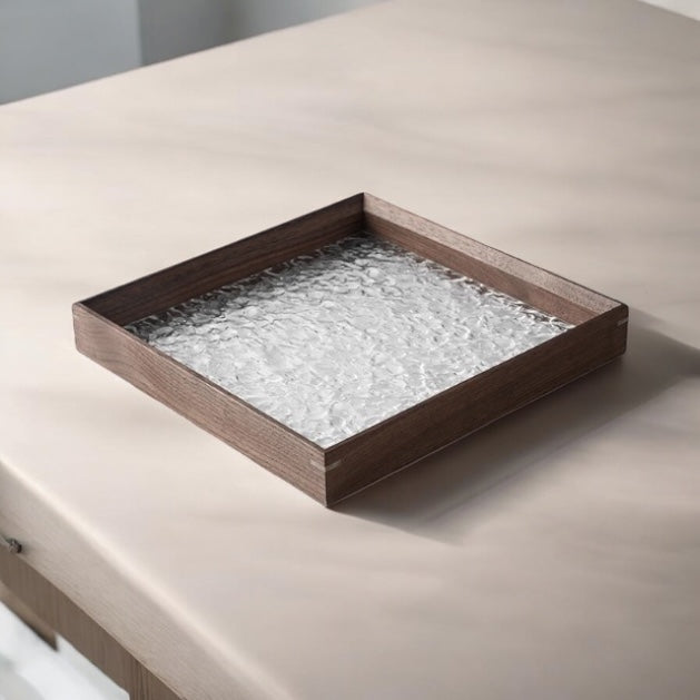 Classic Wood Glass Tray