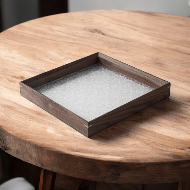 Classic Wood Glass Tray
