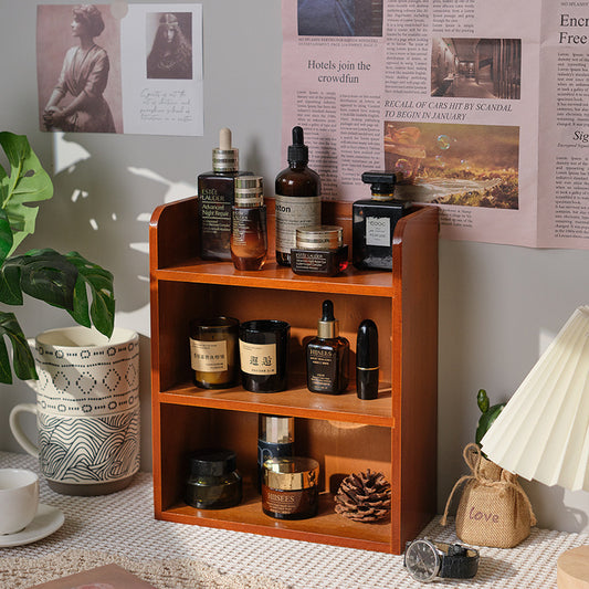 Wooden Cosmetics Storage Rack
