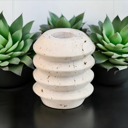 Travertine Candle Holder